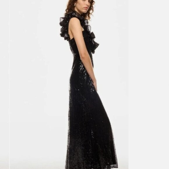 Mac Duggal Sequin Ruffled One-Shoulder Gown **READ FLAW** - Picture 2 of 12